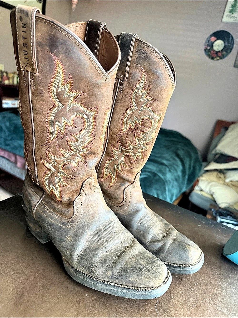 Justin men’s Western Leather Boots US 7.5 B